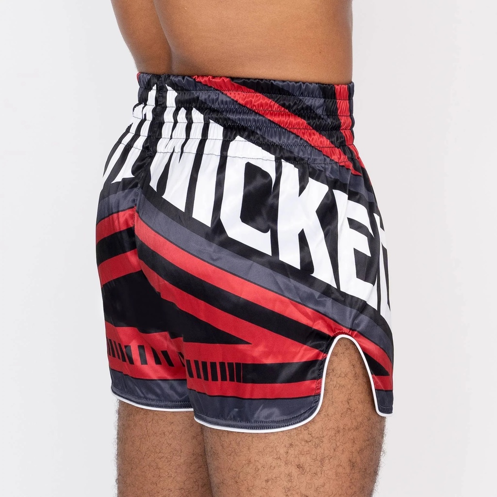 Wicked One Muay Thai Shorts District, Grau-Rot 3