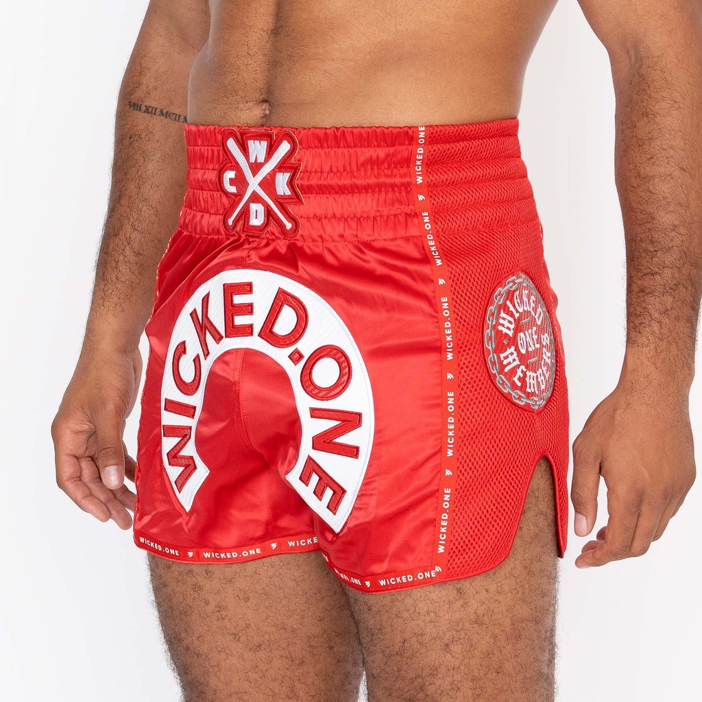 Wicked One Muay Thai Shorts Herd, Rot