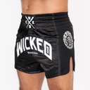 Wicked One Muay Thai Shorts Block, Schwarz