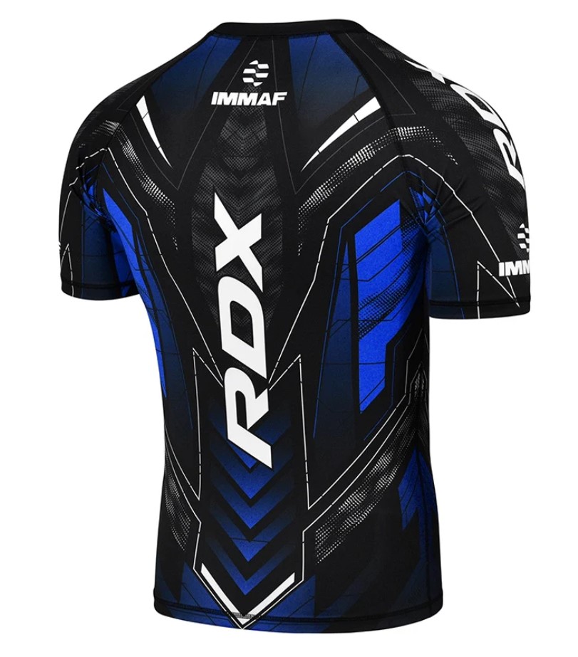 RDX Rash Guard IMMAF, Schwarz-Blau