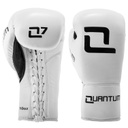 Quantum Boxhandschuhe Q7 Pro Fight Leder mit Schnürung, Weiß