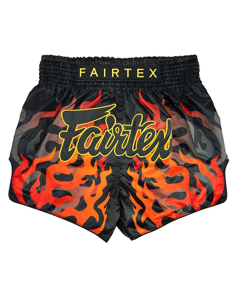 Fairtex Muay Thai Shorts BS1921 Volcano, Schwarz-Rot 2