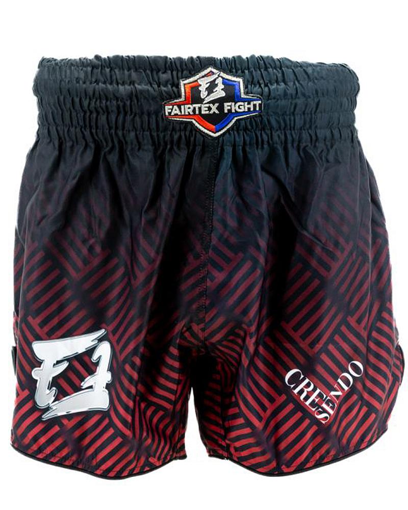 Fairtex Muay Thai Shorts Cresendo Red, Schwarz-Rot 2