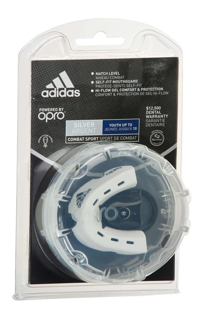 adidas Mundschutz OPRO Silber Senior, Weiß-Schwarz 2