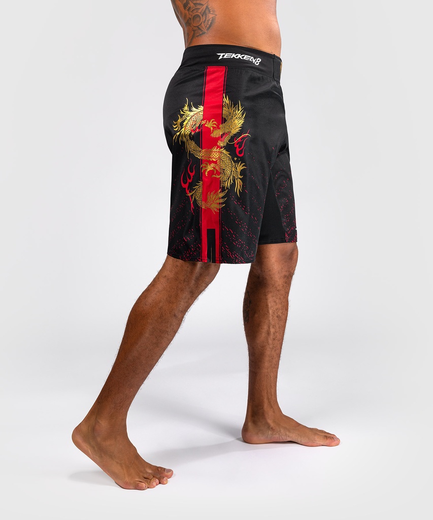 Venum Fight Shorts Tekken 8 Marshall Law, Schwarz-Rot-Gold