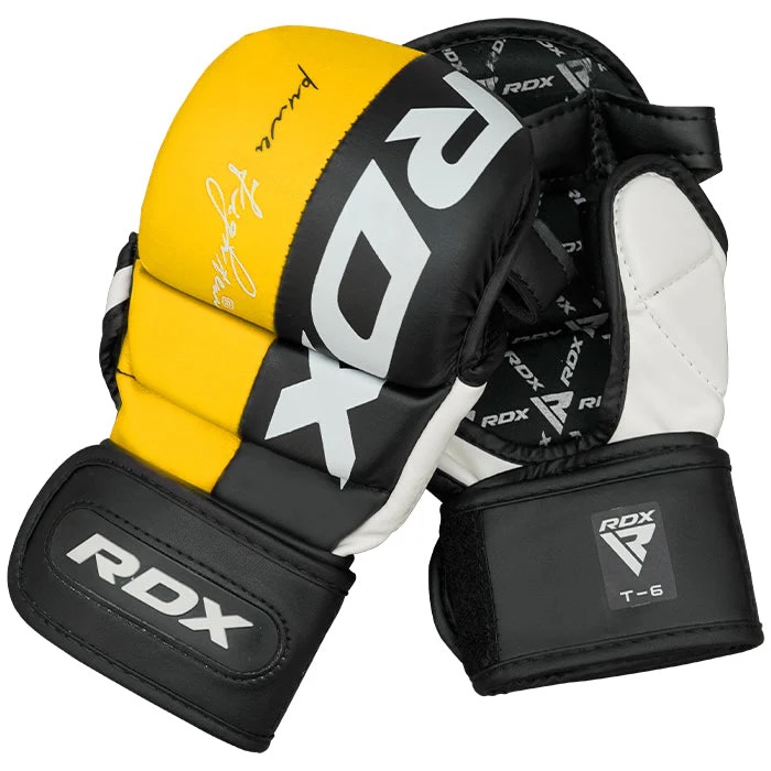 RDX MMA Handschuhe Sparring T6, Schwarz-Gelb 4