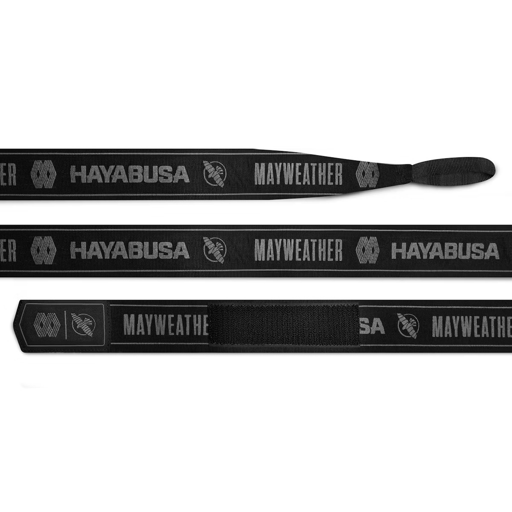 Hayabusa Boxbandagen Mayweather Deluxe 4,5m unelastisch, Schwarz-Grau 2