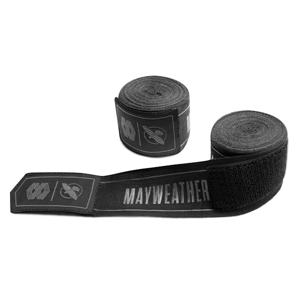 Hayabusa Boxbandagen Mayweather Stretch 4,5m halbelastisch, Schwarz-Grau 3