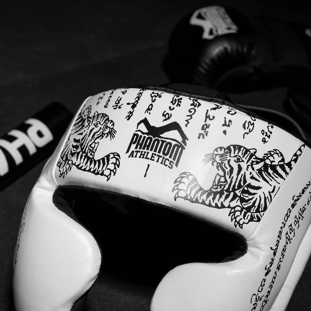 Phantom Kopfschutz Muay Thai, Weiß-Schwarz 3