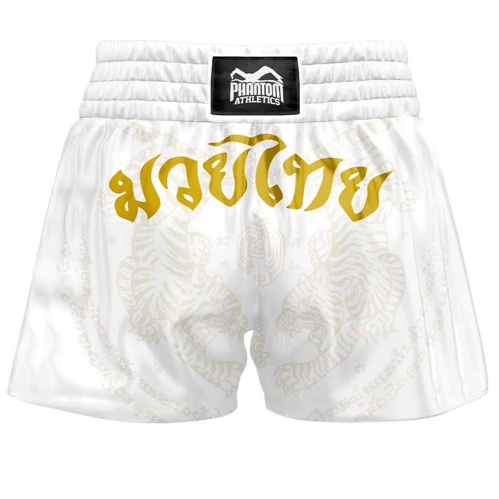 Phantom Muay Thai Shorts Sak Yant, Weiß-Gold 2