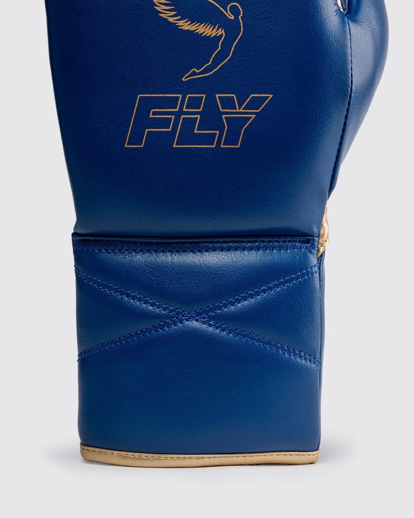 Fly Boxhandschuhe Superlace X mit Schnürung, Blau-Gold 6