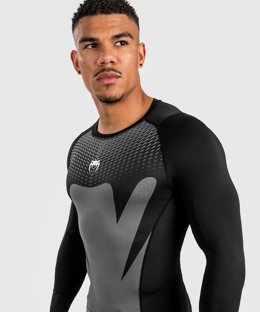 Venum Rash Guard Attack, Schwarz-Grau 4