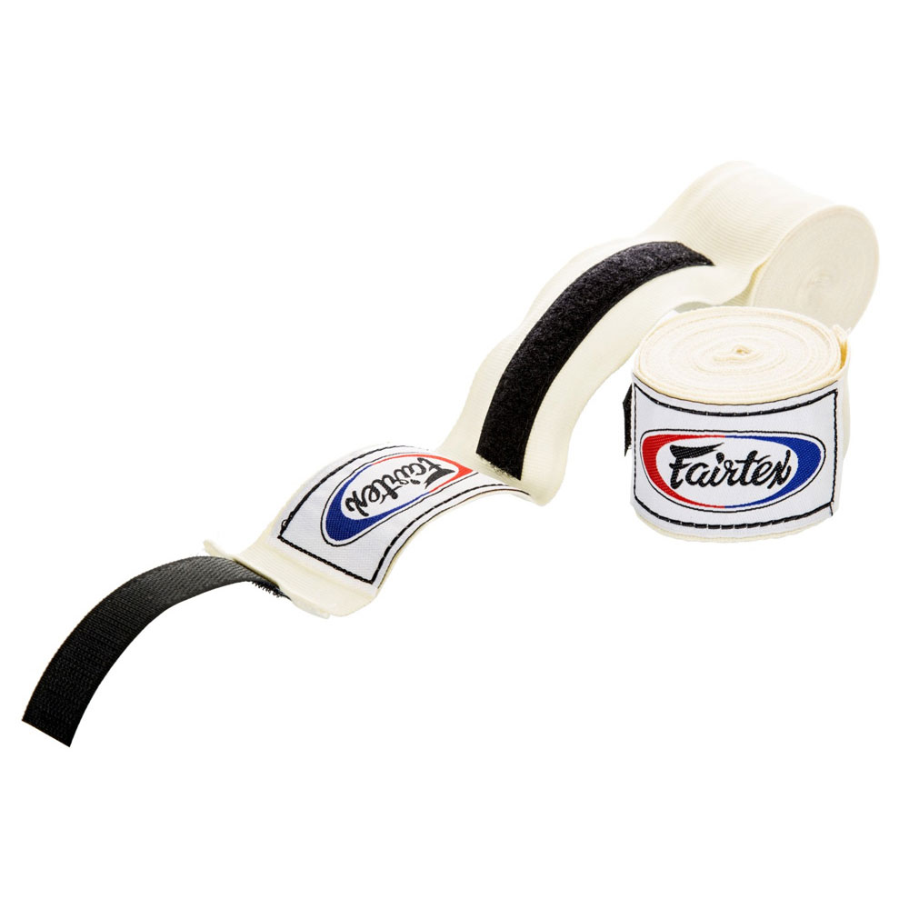 Fairtex Hand Wraps 4.5m Semi-Elastic, White