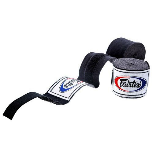 Fairtex Boxbandagen 4,5m Halbelastisch, Schwarz