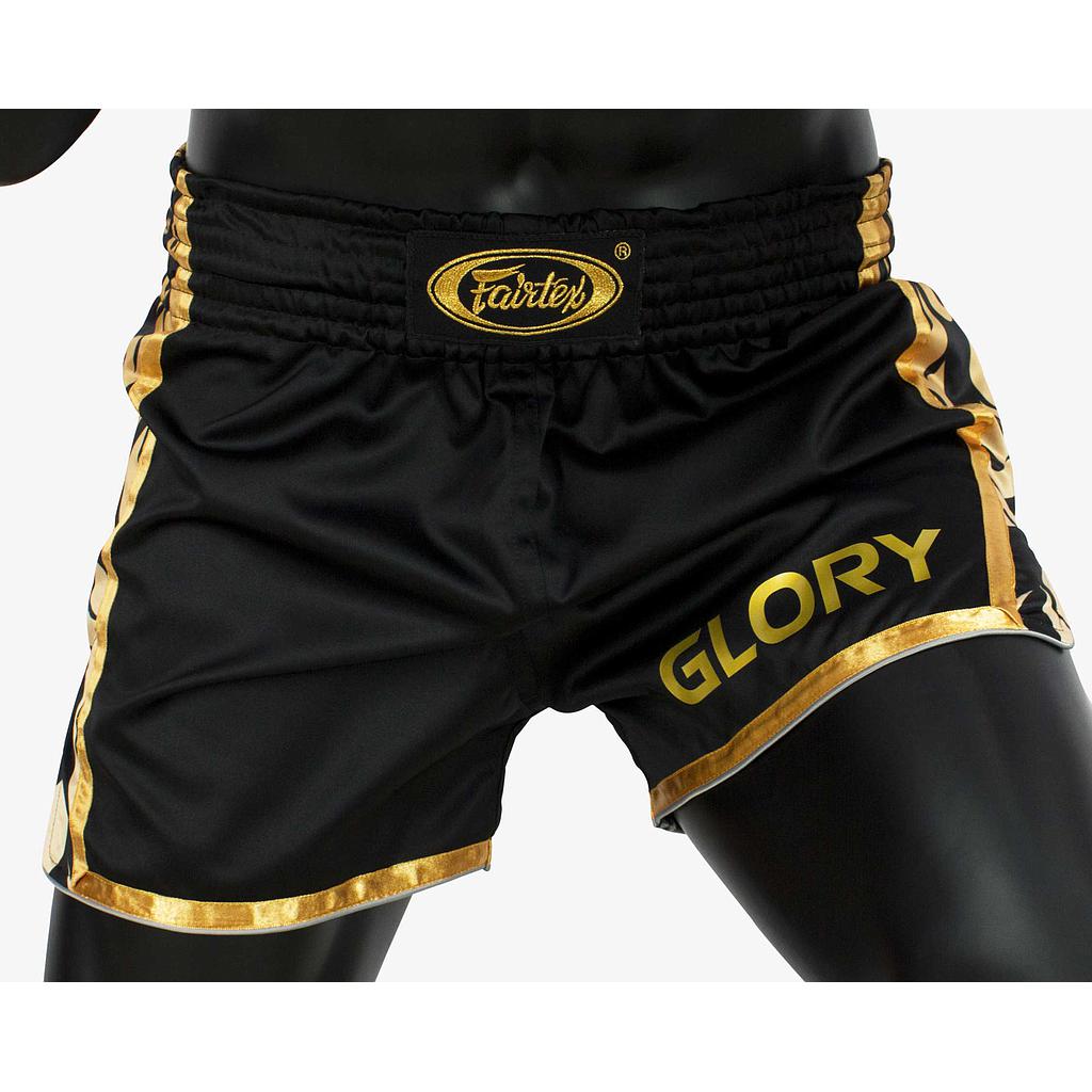 Fairtex Muay Thai Shorts Glory BSG1, Schwarz-Gold