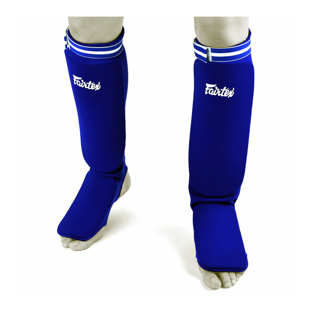 Fairtex Shin Guards Elastic SPE1, Blue