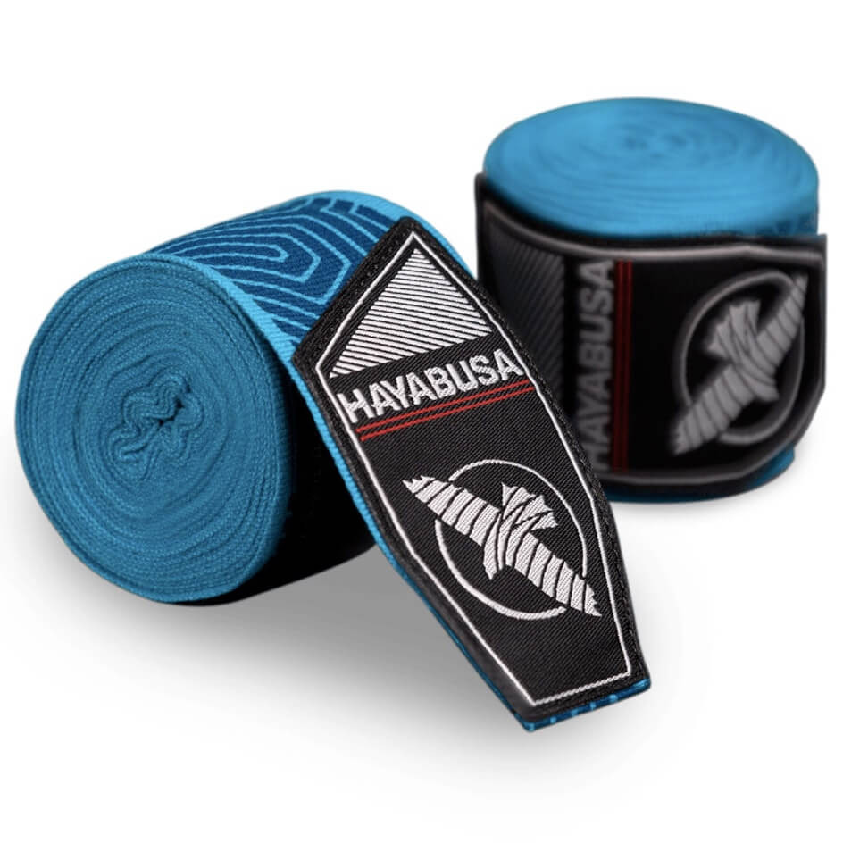 Hayabusa Hand Wraps Perfect Stretch Blue Geo 4.5m Semi-Elastic