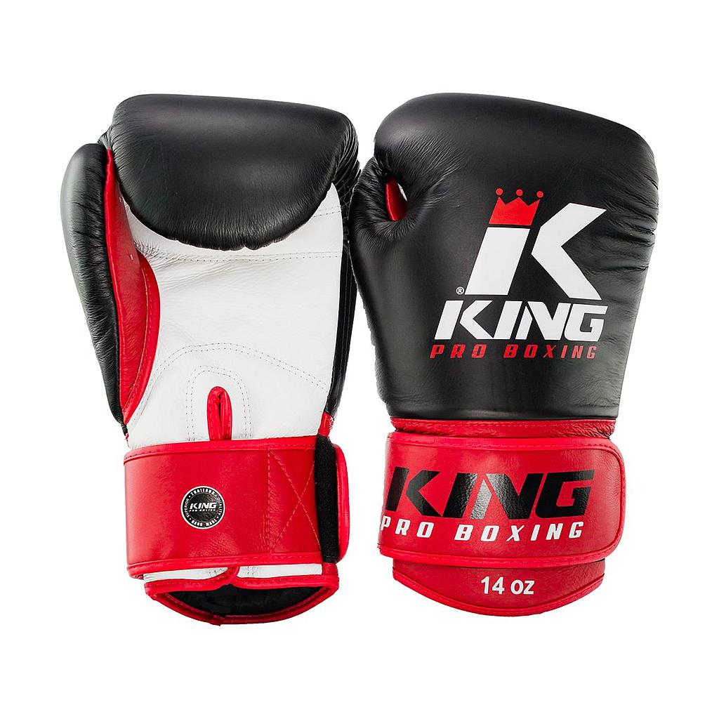 King Pro Boxing Boxing Gloves, Black-Red