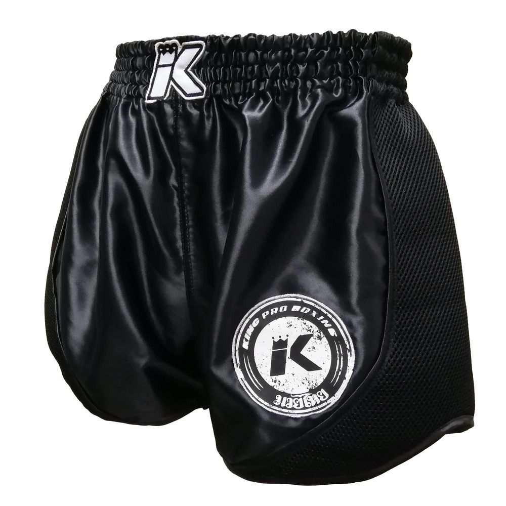 King Pro Boxing Muay Thai Shorts Retro Mesh 1, Black