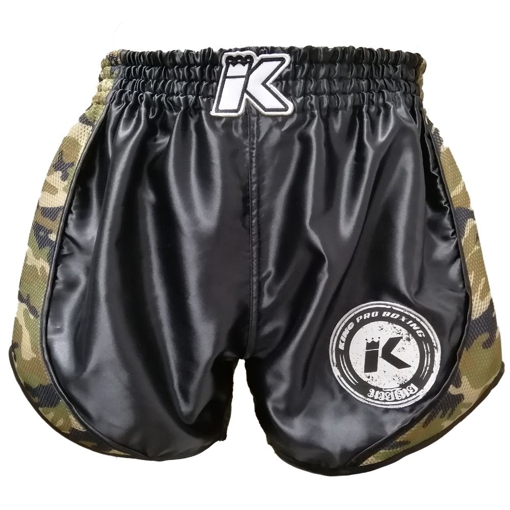 King Pro Boxing Muay Thai Shorts Retro Mesh 3, Camo Green