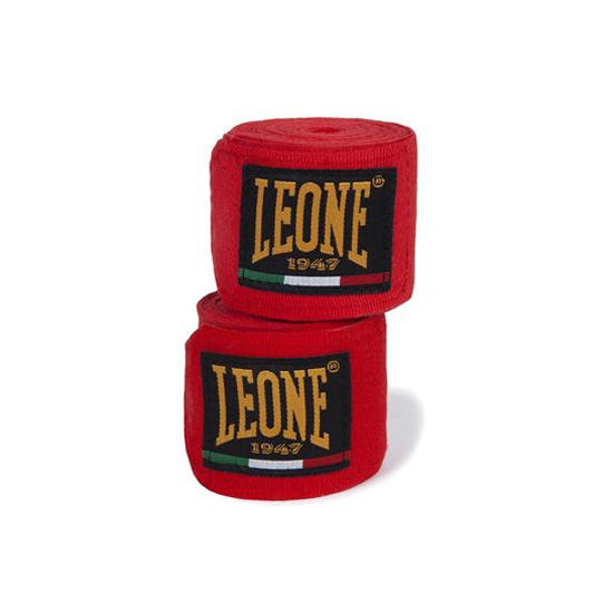 Leone Boxbandage 3,5m Halbelastisch, Rot