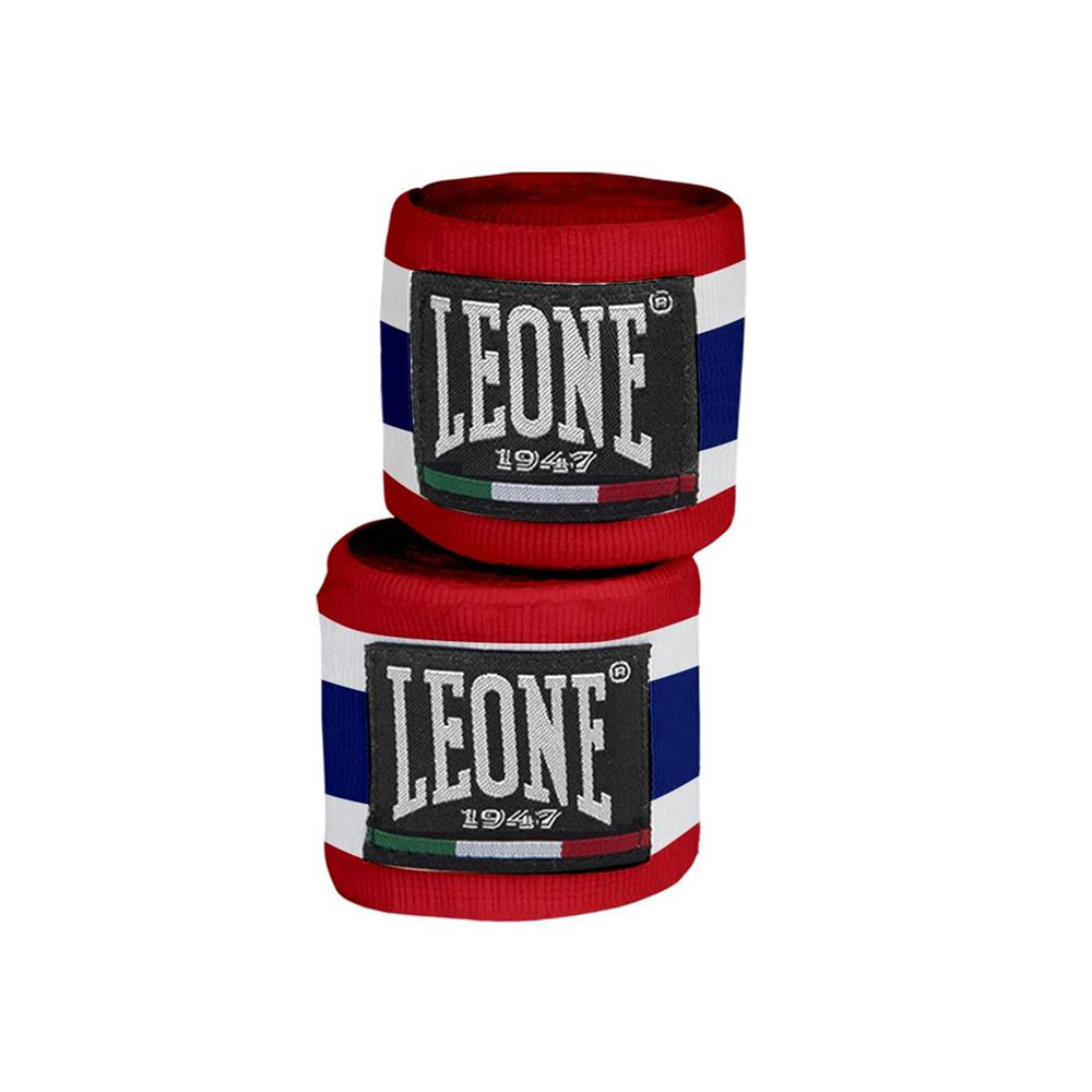 Leone Boxbandage 3,5m Halbelastisch, Rot-Weiss-Blau