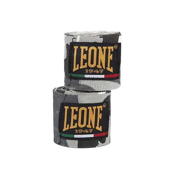 Leone Boxbandage 3,5m Halbelastisch, Camo-Grau