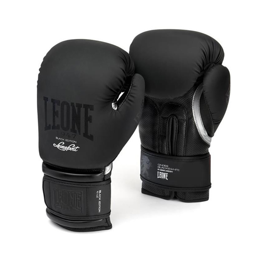 Leone Boxing Gloves Edition, Black-Silver