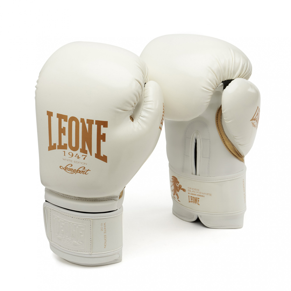 Leone Boxhandschuhe Edition Weiss-Gold