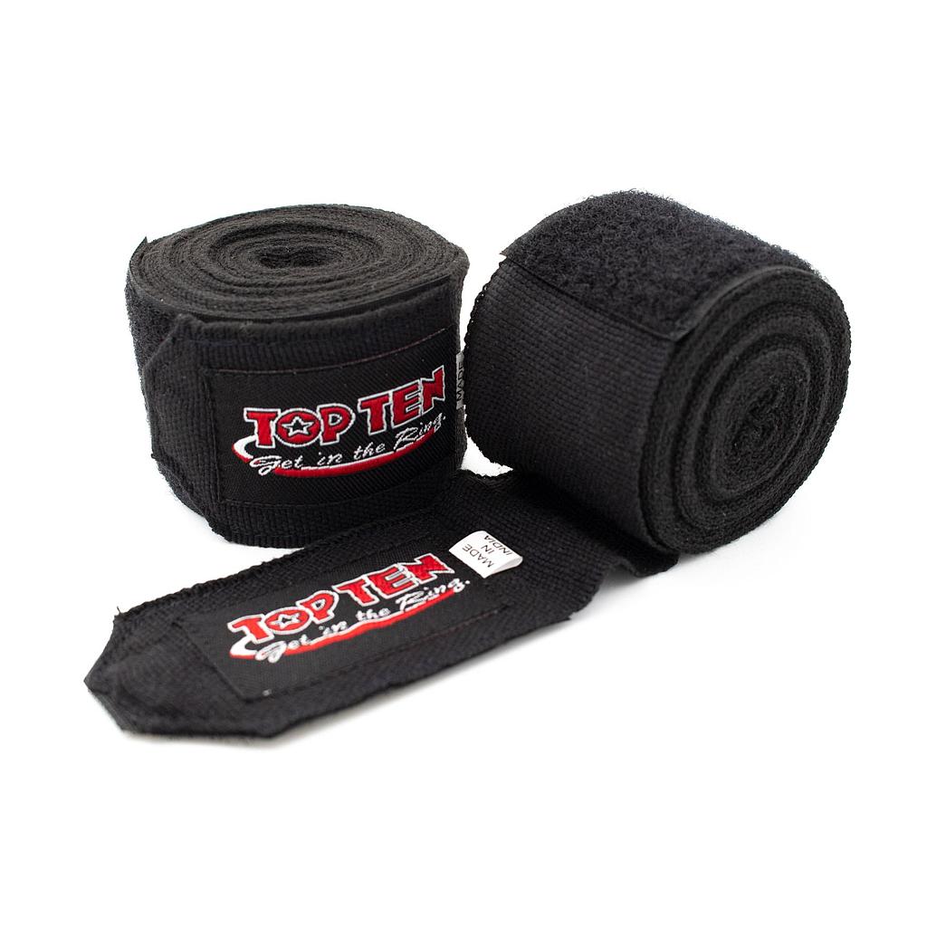 Top-Ten Hand Wraps 4.5m Semi-Elastic, Black