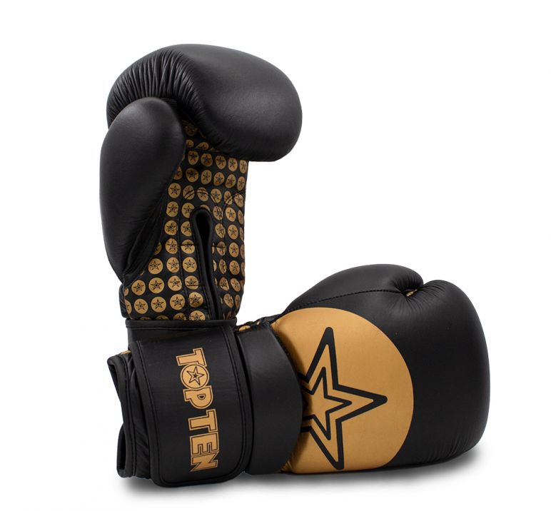 Top Ten Boxhandschuhe Wrist Star, Schwarz-Gold