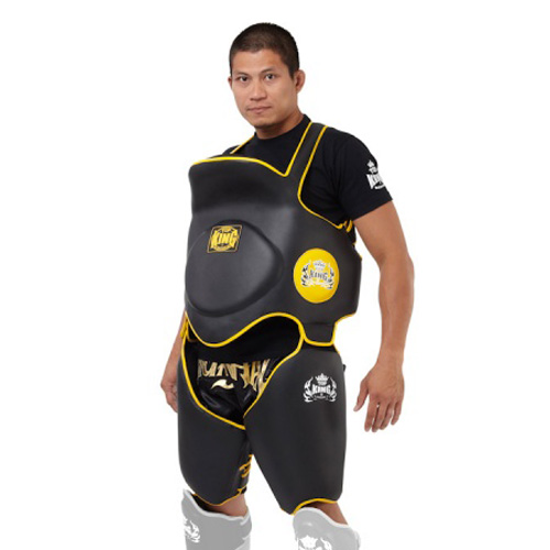 Top King Belly &amp; Thigh Pads, Black-Yellow