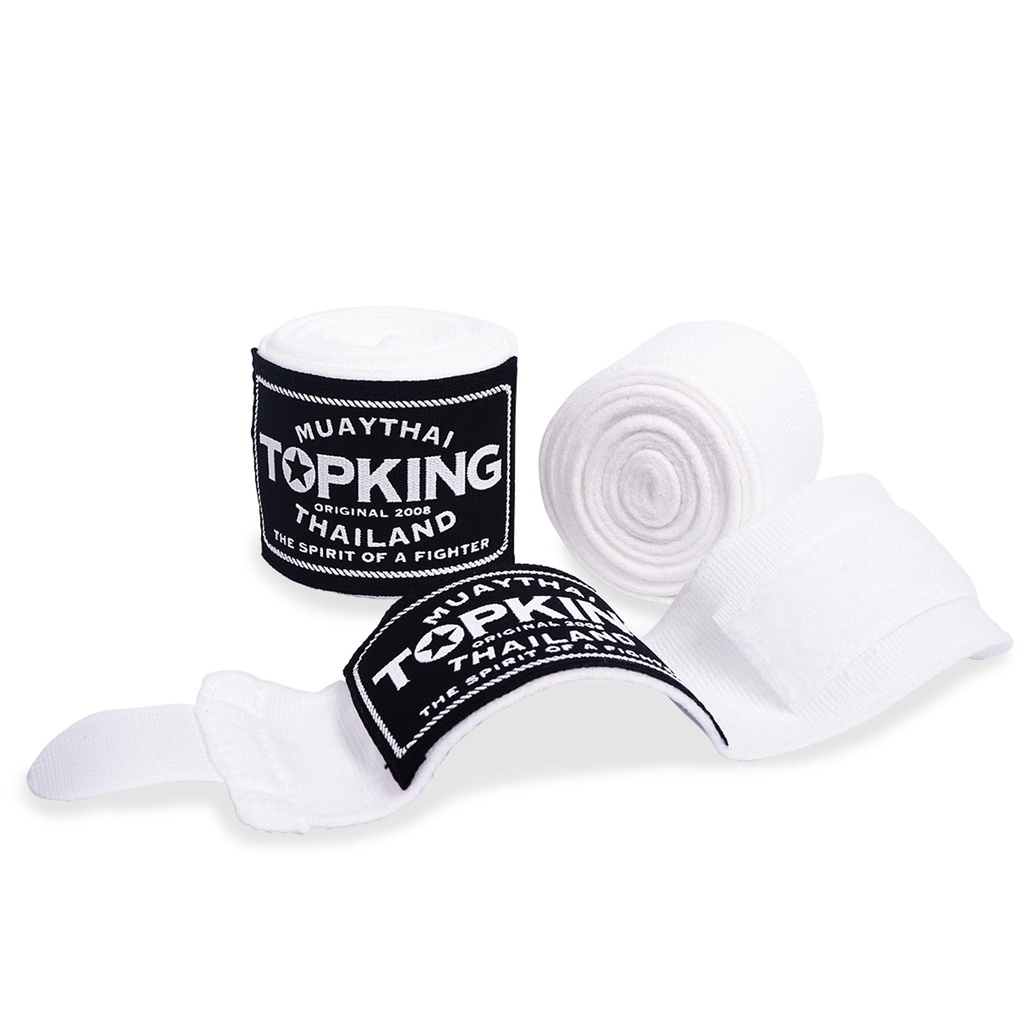 Top King Hand Wraps 4.5m Semi-Elastic, White