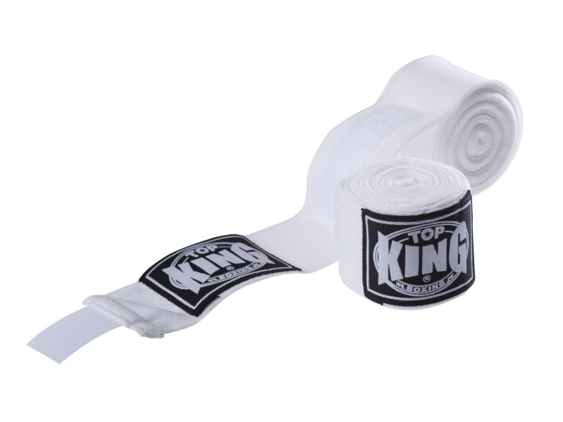 Top King Hand Wraps 4.5m Semi-Elastic, White