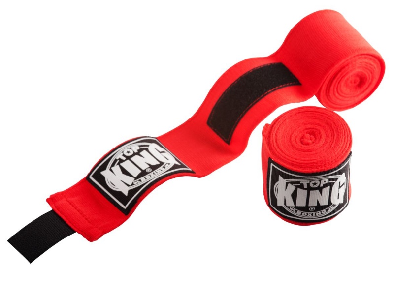 Top King Hand Wraps 4.5m Semi-Elastic, Red