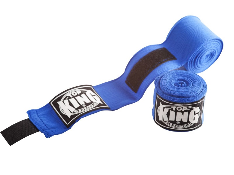 Top King Boxbandagen 4,5m Halbelastisch, Blau