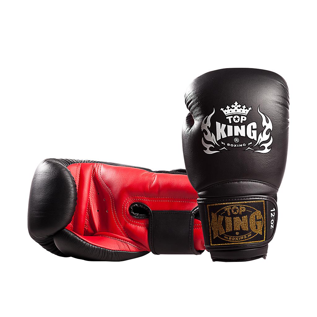 Top King Boxing Gloves Super, Black-Red