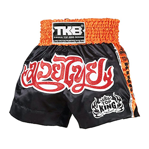 Top King Muay Thai Shorts TKTBS-044, Black-Orange