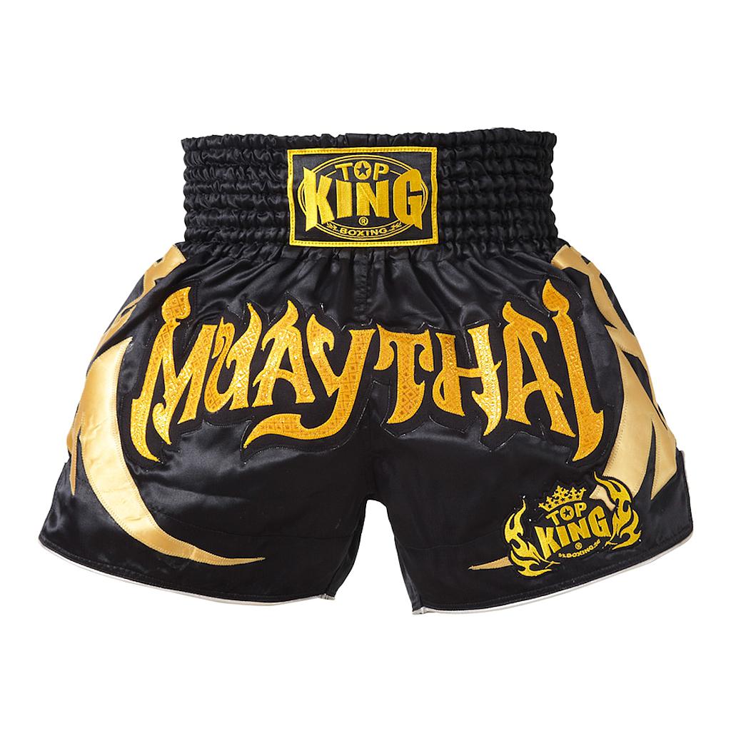 Top King Muay Thai Shorts TKTBS-067, Black-Gold