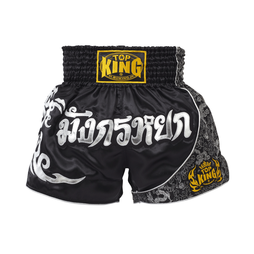 Top King Muay Thai Shorts TKTBS-088, Schwarz