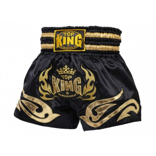 Top King Muay Thai Shorts TKTBS-095, Black-Gold