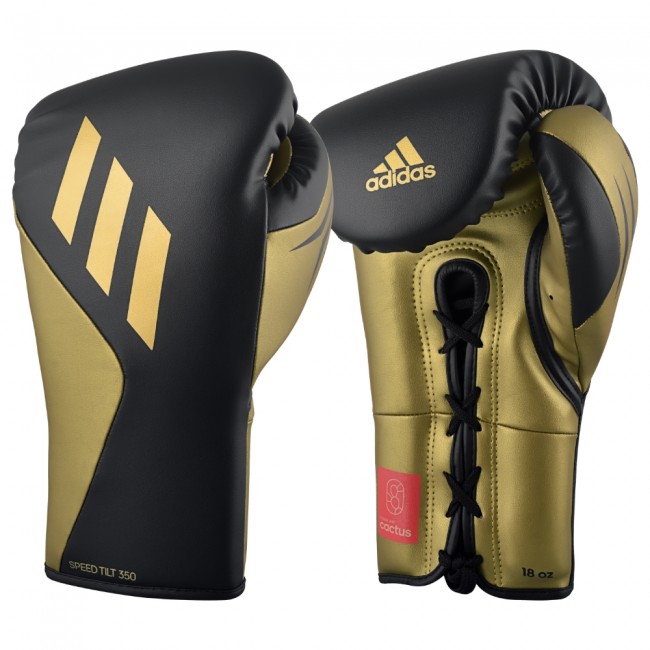 adidas Boxhandschuhe Cactus Speed Tilt 350 Pro mit Schnürung, Schwarz