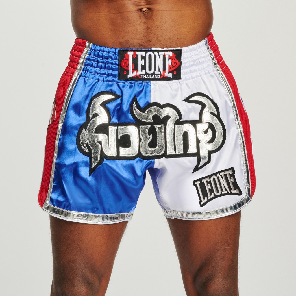 Leone Muay Thai Shorts Siam, Blue-White