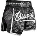 8Weapons Muay Thai Shorts Carbon Sak Yant Tigers, Schwarz