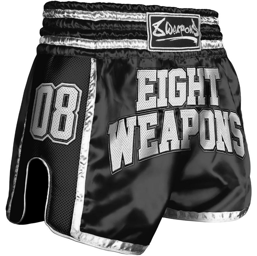 8Weapons Muay Thai Shorts Super Mesh Team 8, Black