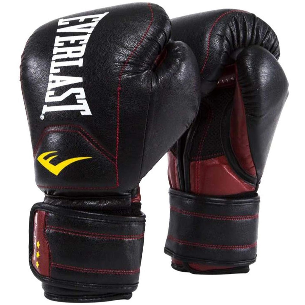 Everlast Boxing Gloves Elite Muay Thai, Black-Red