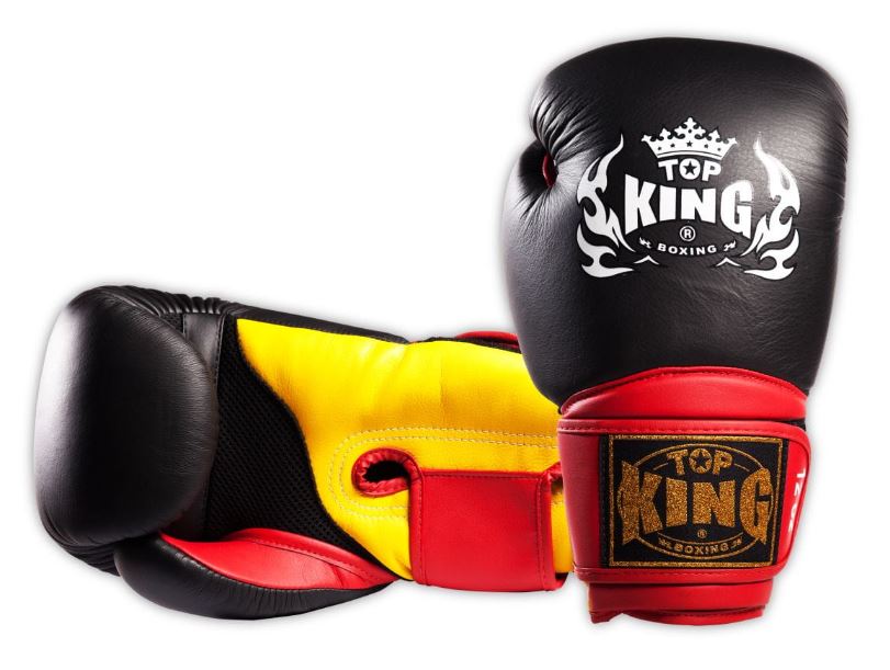 Top King Boxhandschuhe Super Air, Schwarz-Gelb-Rot