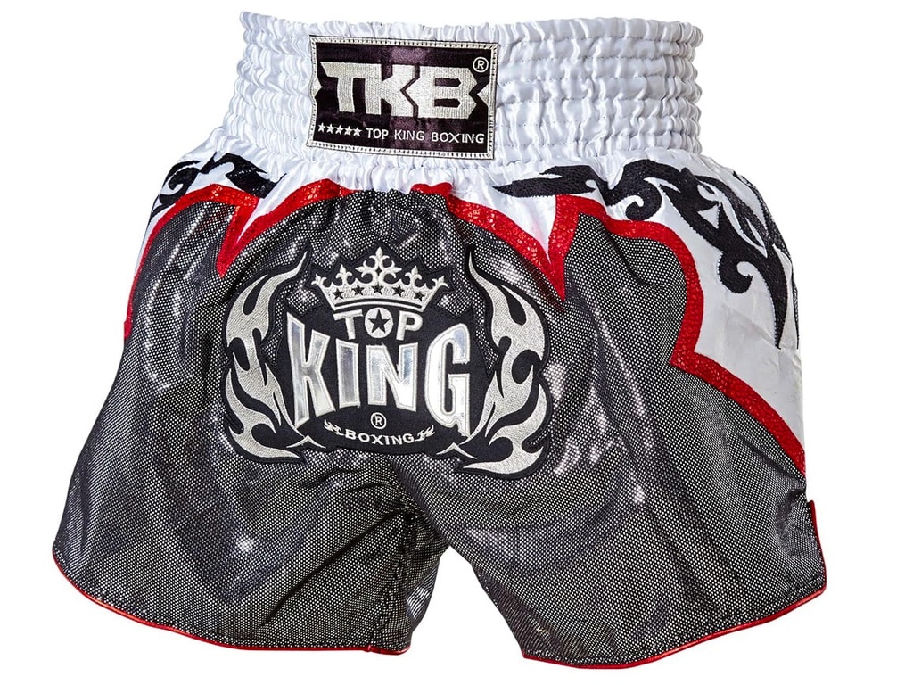 Top King Muay Thai Shorts TKTBS-132, Silver