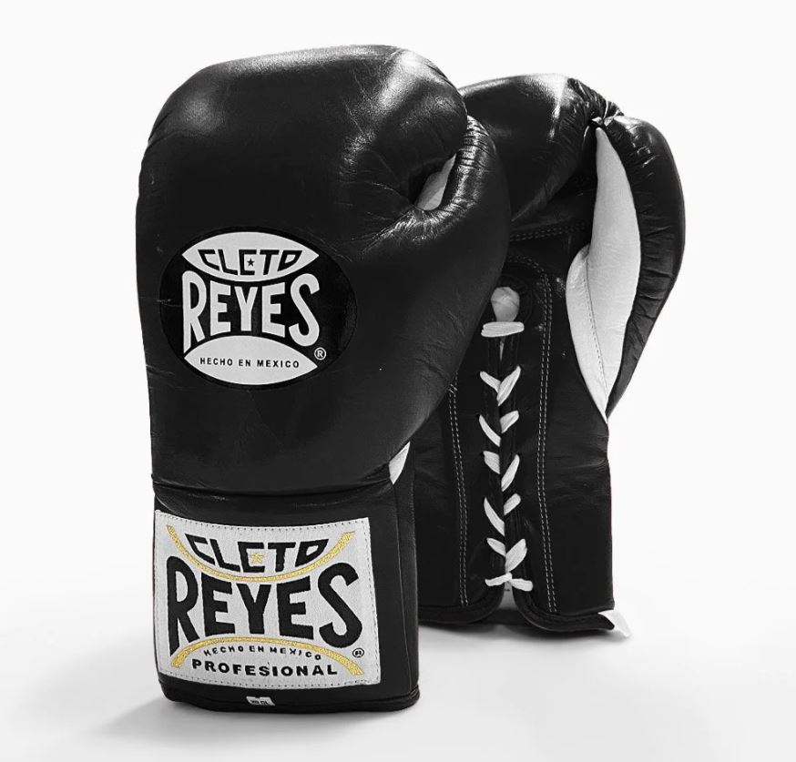 Cleto Reyes Boxhandschuhe Professional Fight mit Schnürung, Schwarz