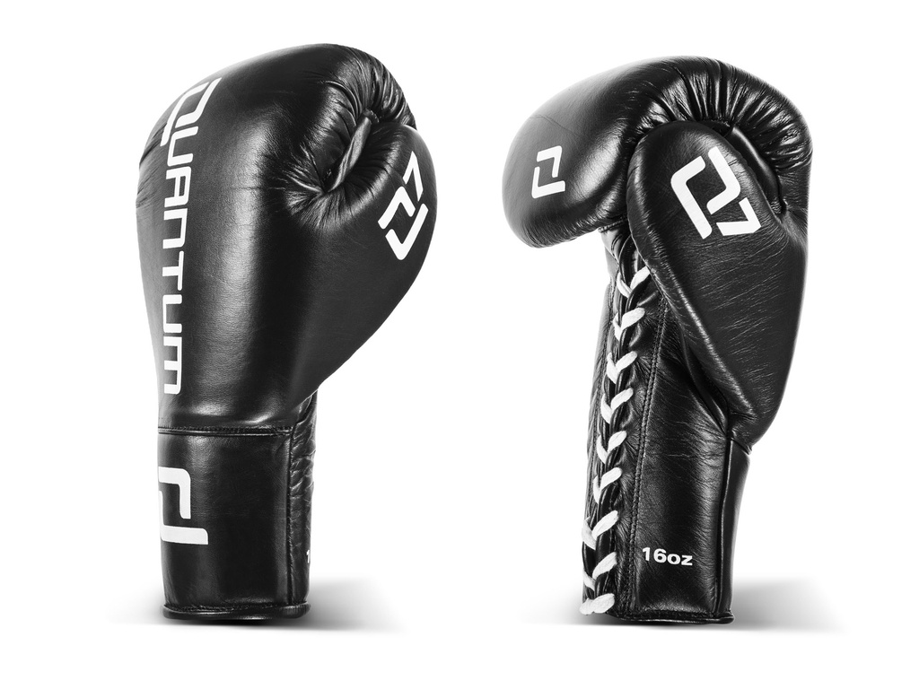 Quantum Boxing Gloves Q7 Sparring Laces, Black